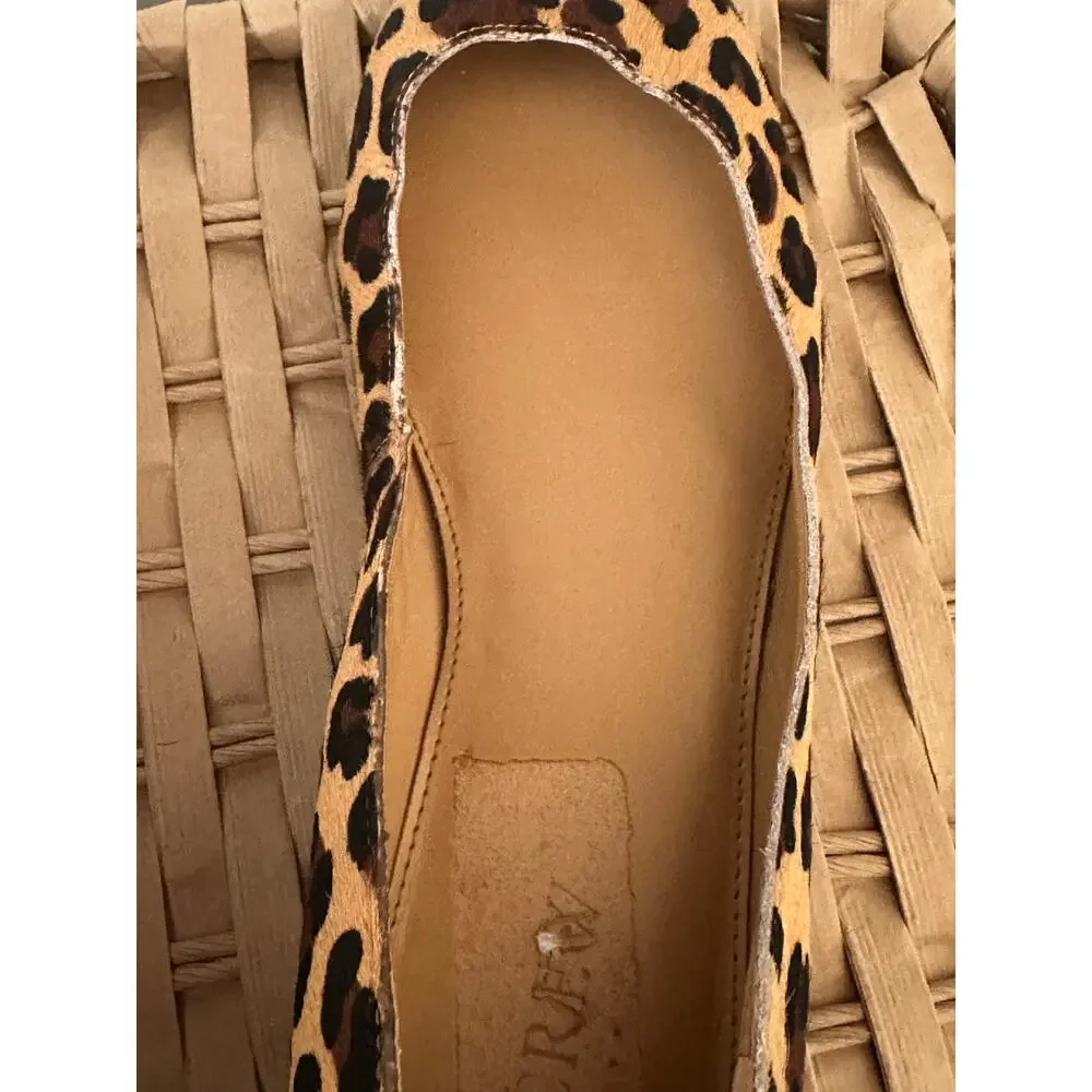 J.Crew Leopard Calf Hair Block Heel Pumps Size 7 Animal Print Leather Shoes